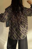 Ainsley Plaid Chiffon Blouse Khaki
